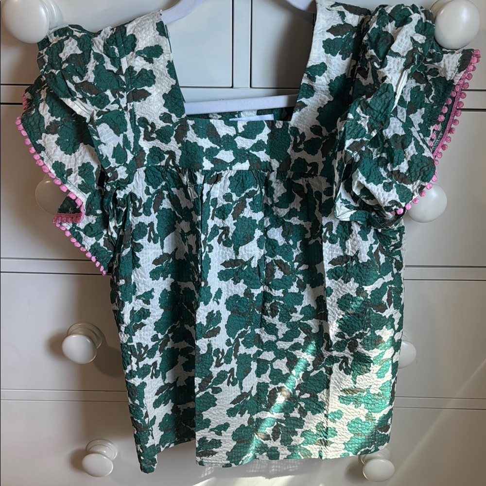 THML Floral Ruffle Sleeve Top